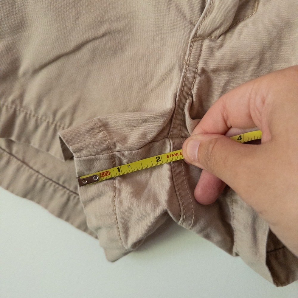 Y2K Low Rise Micro Short Roxy Tan Womens S Khaki Surf Skate 2.5” Inseam Beach - Picture 8 of 9